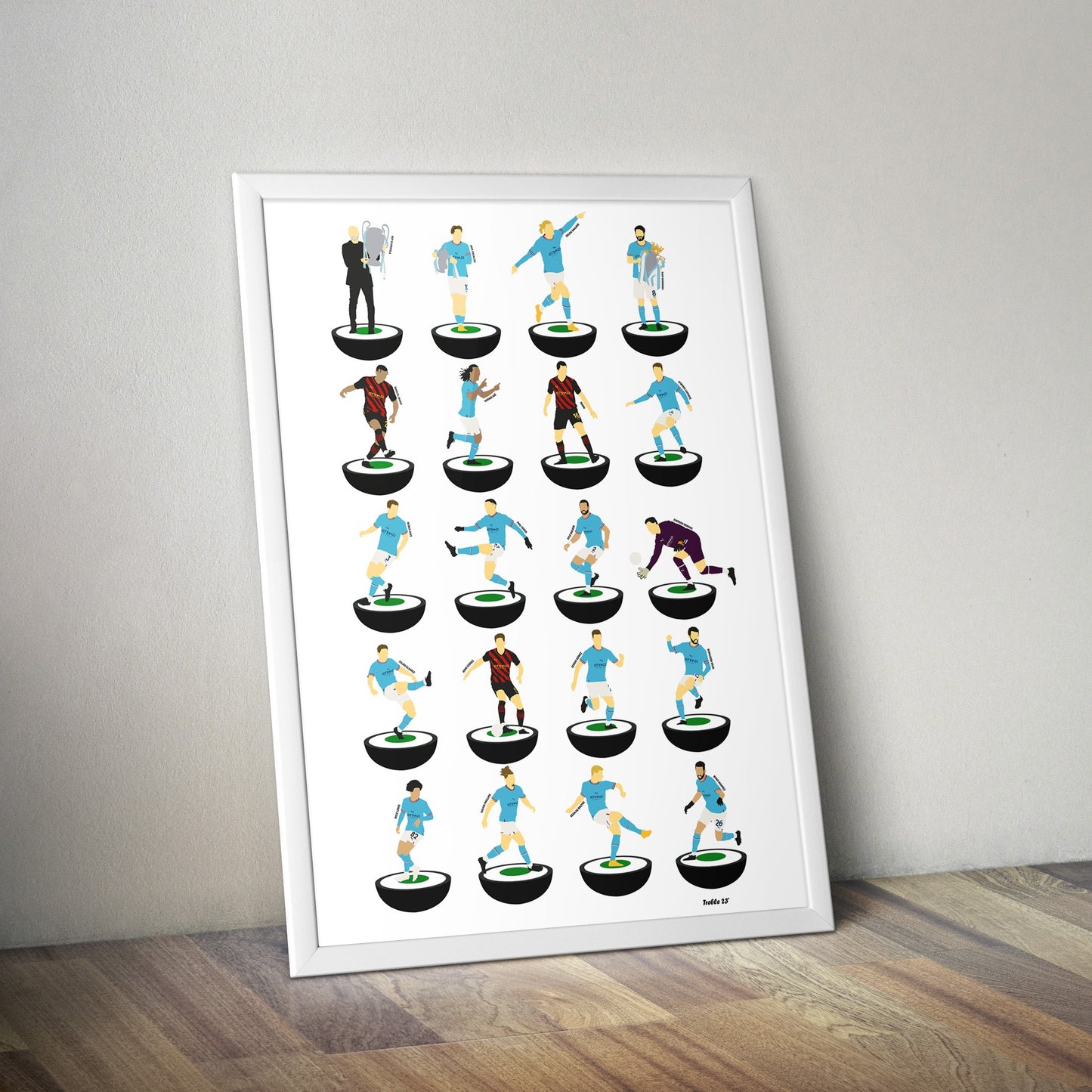 Manchester City 2023 Treble Subbuteo Print