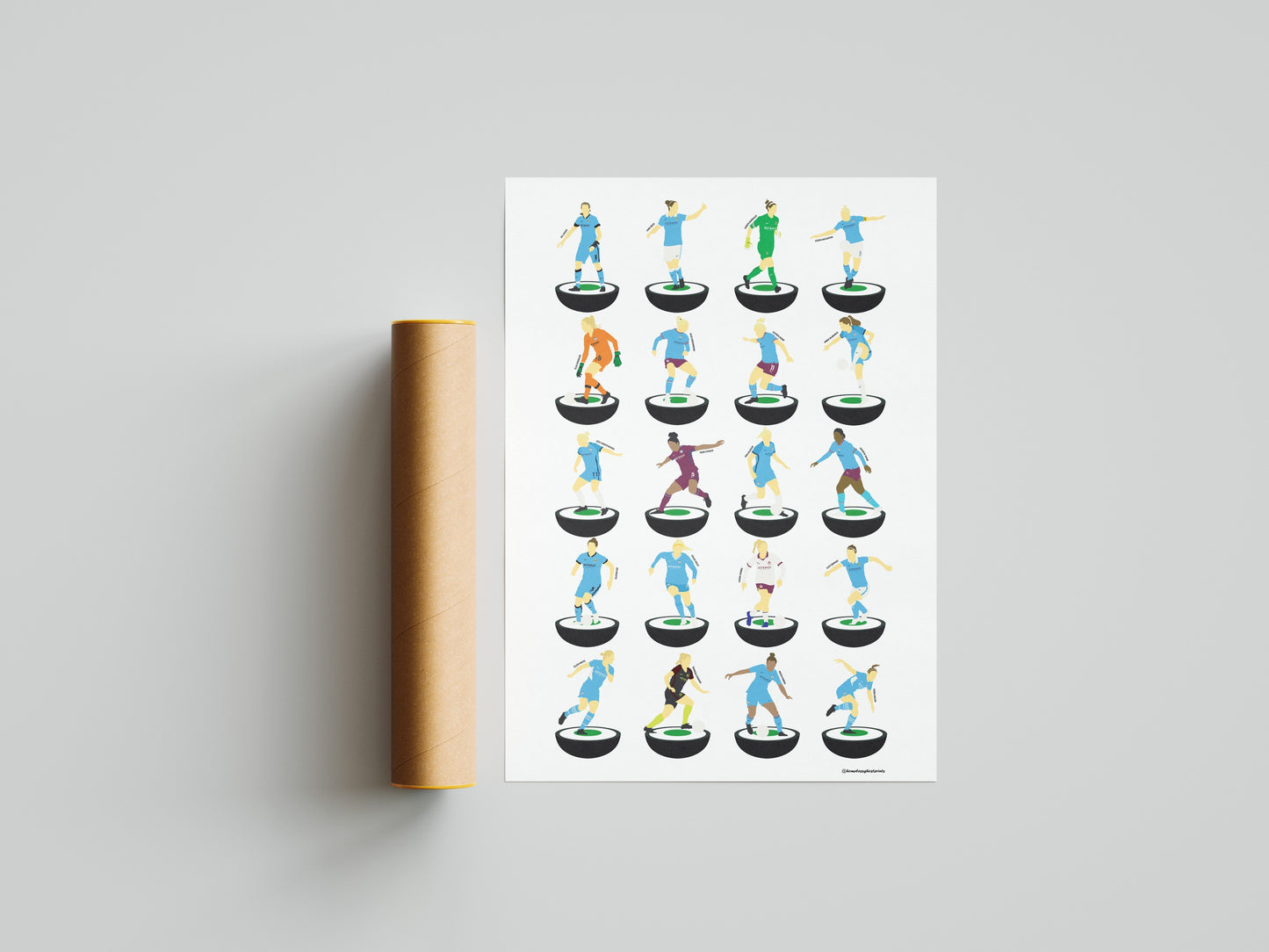 Manchester City WSL Legends Subbuteo Print