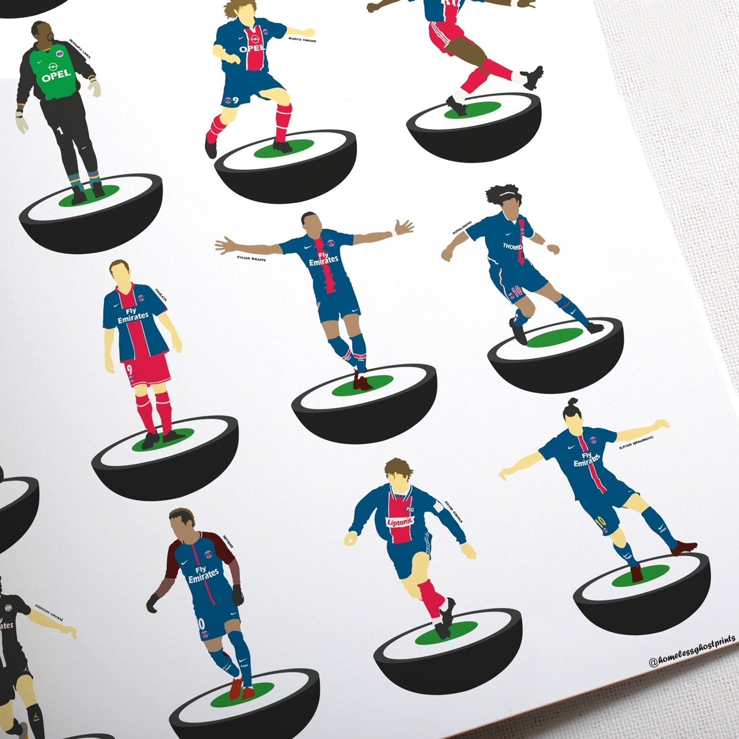 PSG Legends Subbuteo Print
