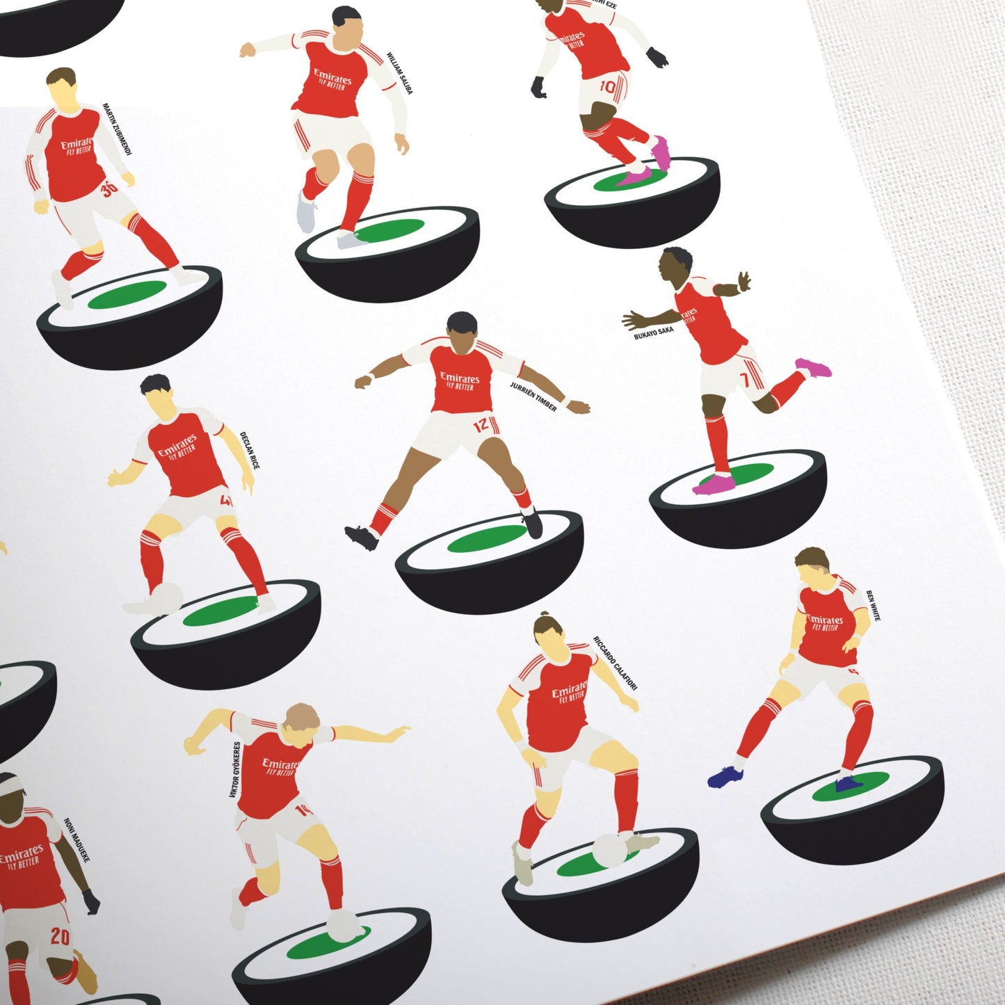 Arsenal Champions 2025 - 2026 Subbuteo Print