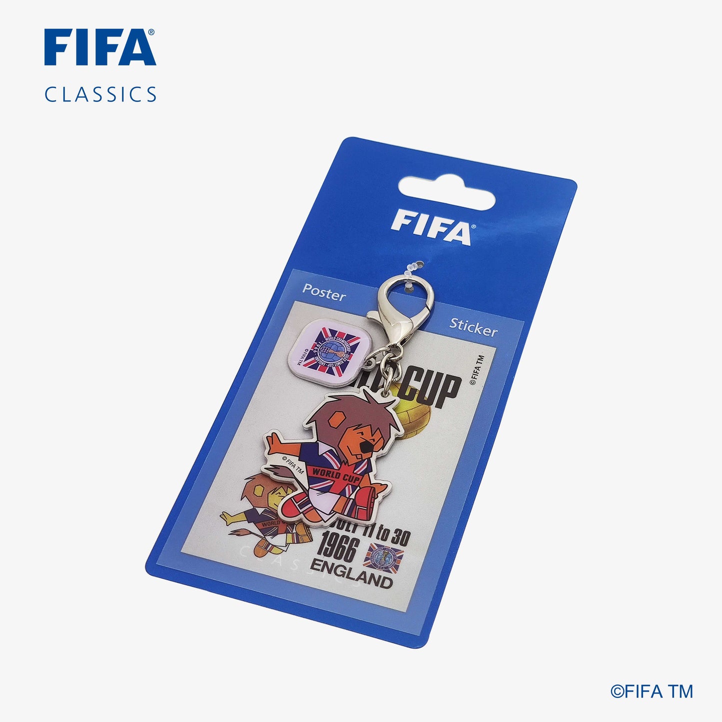 FIFA 1966 World Cup Willie Mascot Keychain With Poster