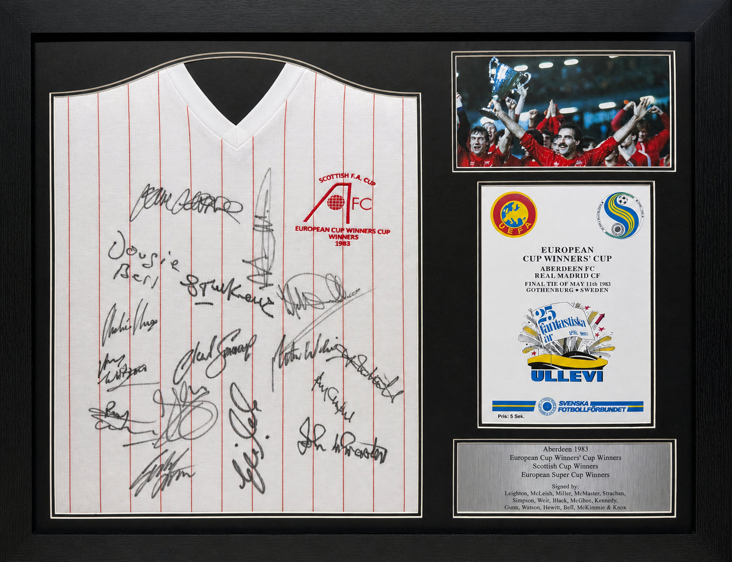 Aberdeen 1986 shirt signed by 16
