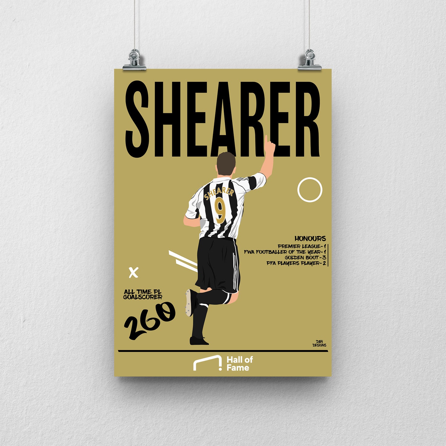 Alan Shearer Hall of Fame Print - DanDesignsGB