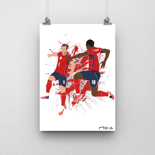 Kane and Bellingham England Print - DanDesignsGB