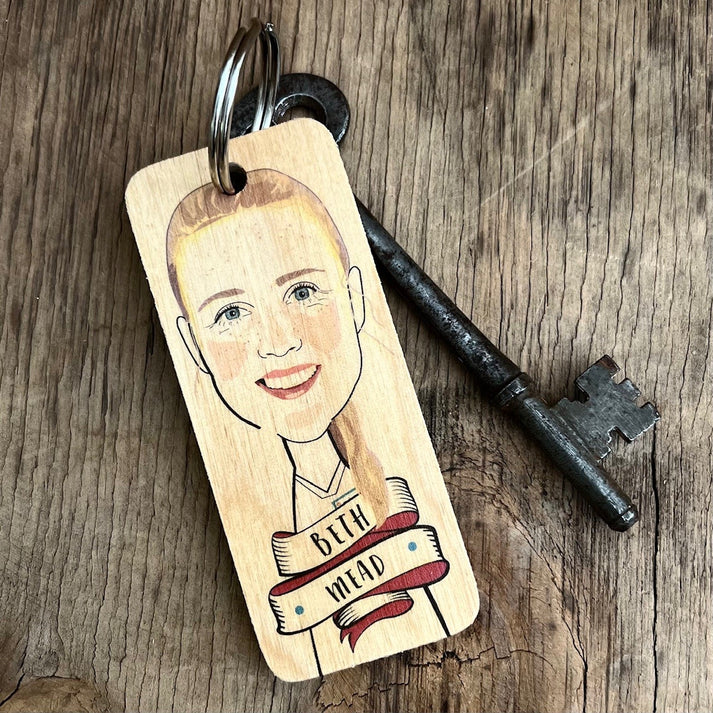 Beth Mead Wooden Keyring