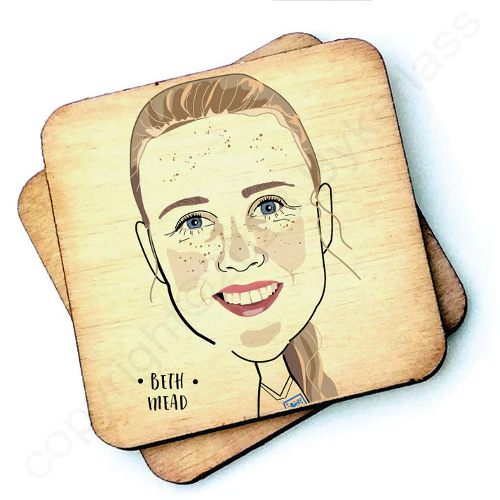 Beth Mead Wooden Coasters
