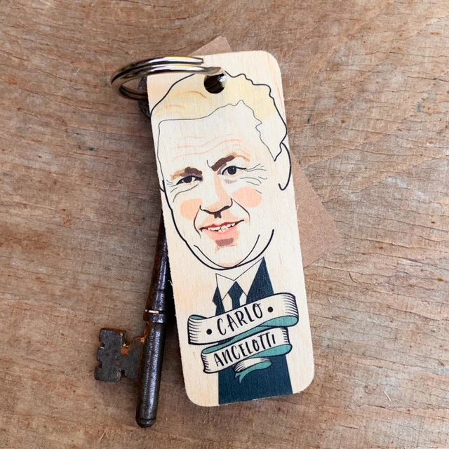 Carlo Ancelotti Wooden Keyring