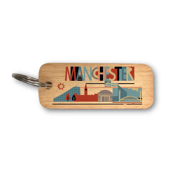 Manchester Wooden Keyring