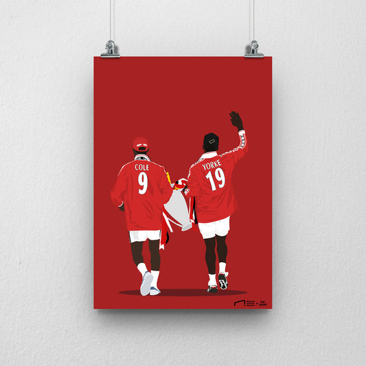 Andy Cole and Dwight Yorke Print - DanDesignsGB
