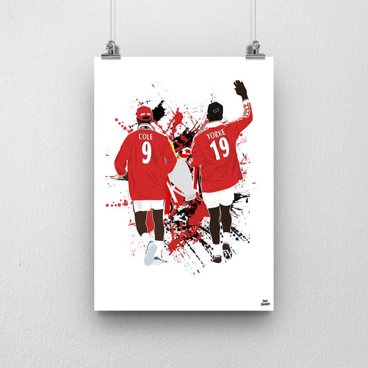 Andy Cole and Dwight Yorke Print - DanDesignsGB