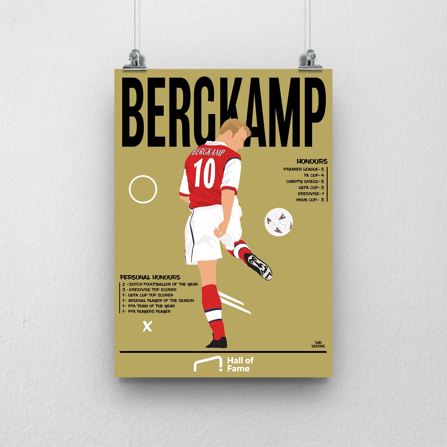 Dennis Bergkamp Hall of Fame Print - DanDesignsGB