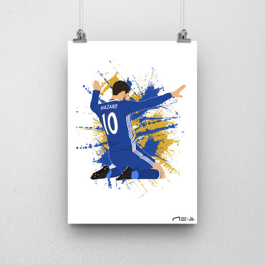 Eden Hazard Chelsea Print - DanDesignsGB