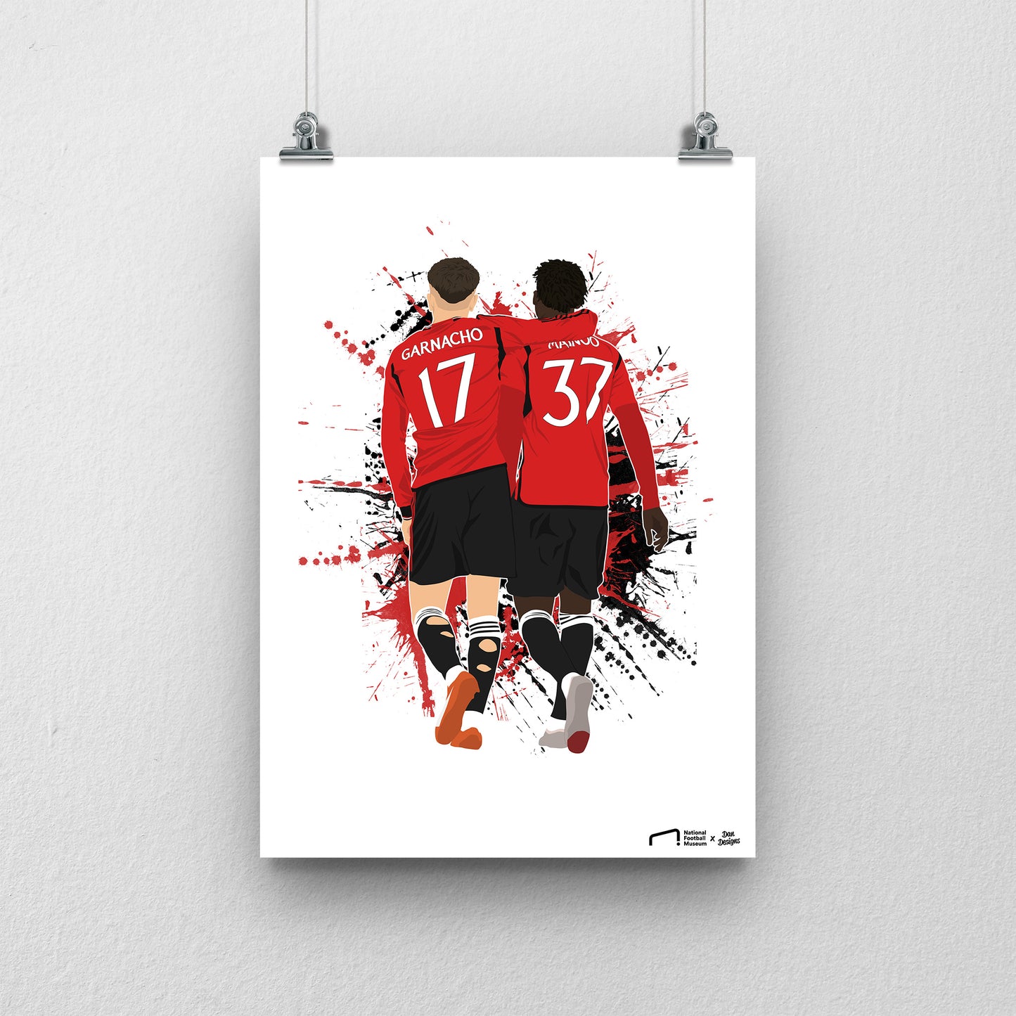 SALE - Garnacho and Mainoo Print - DanDesignsGB