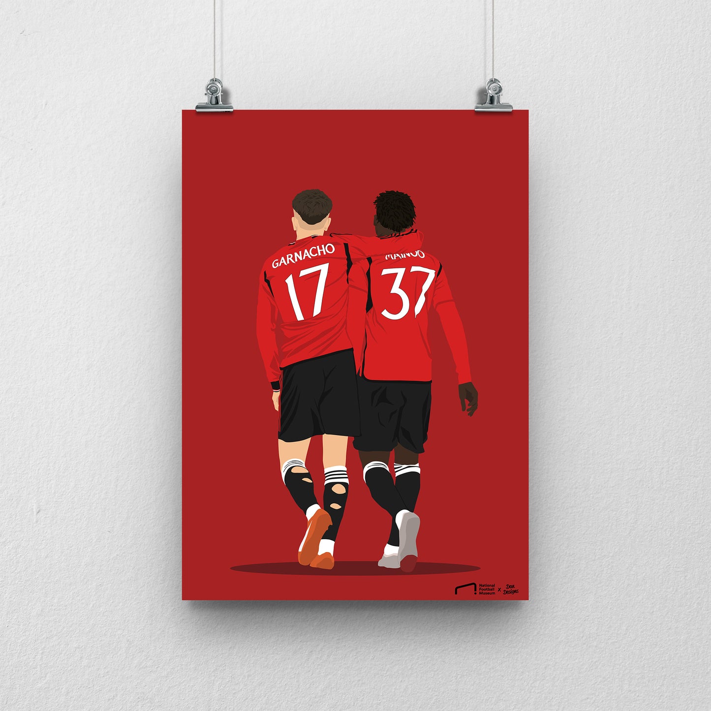 SALE - Garnacho and Mainoo Print - DanDesignsGB