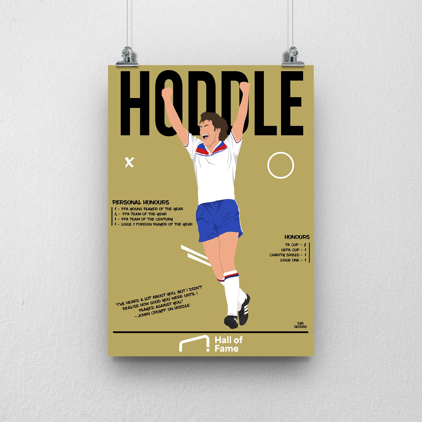 Glenn Hoddle Hall of Fame Print - DanDesignsGB