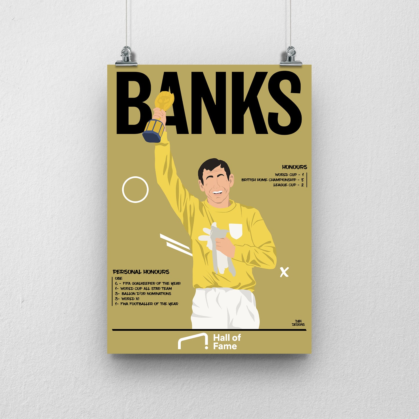 Gordon Banks Hall of Fame Print - DanDesignsGB