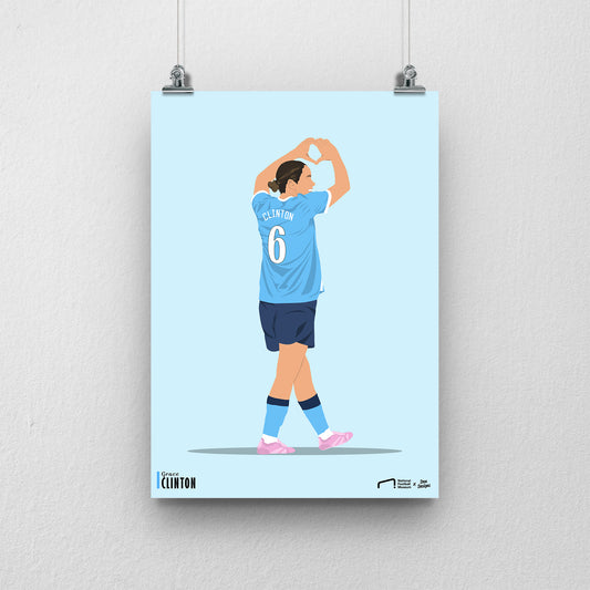 Grace Clinton Manchester City Print - DanDesignsGB