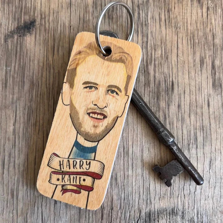 Harry Kane Wooden Keyring