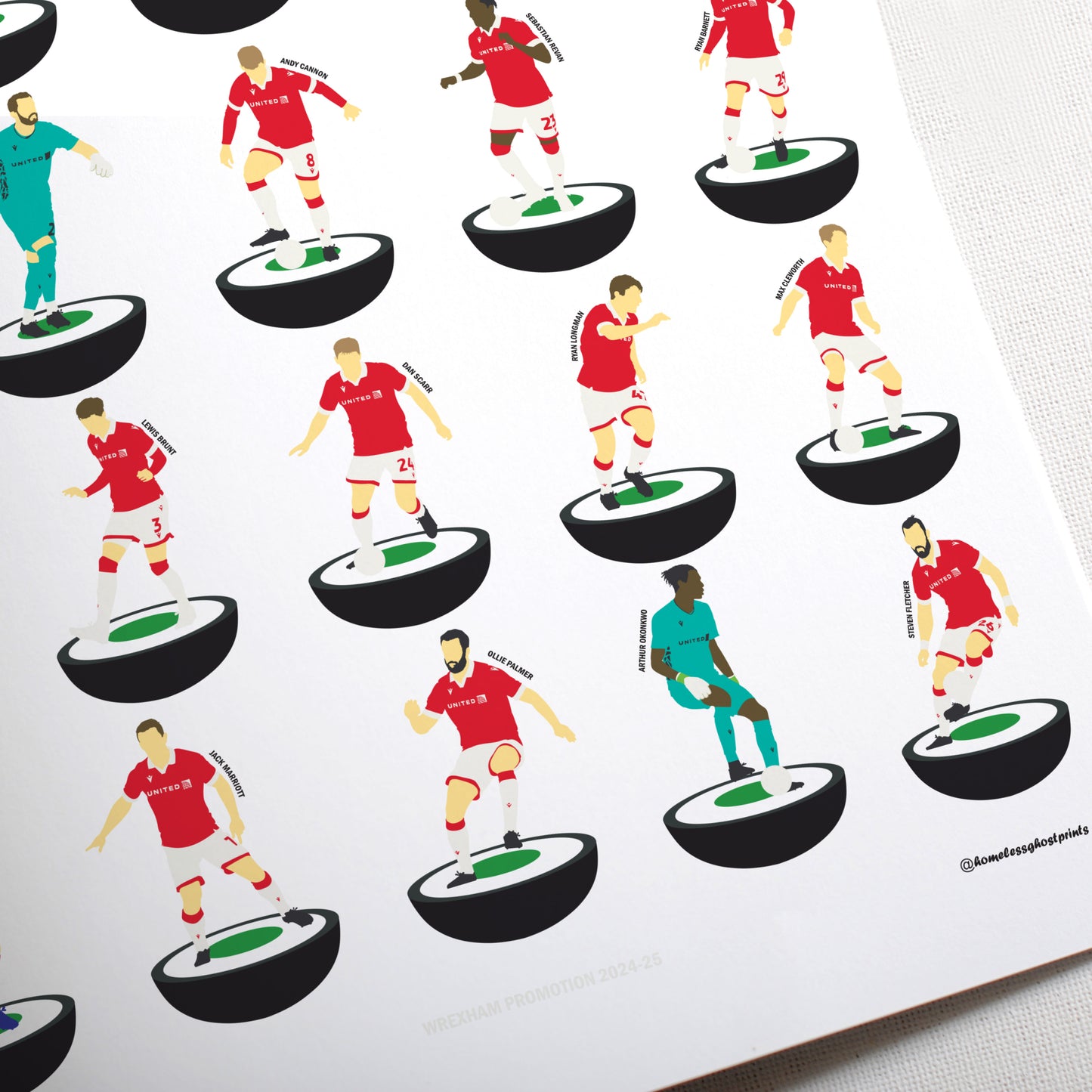 Wrexham 24-25 Subbuteo Print