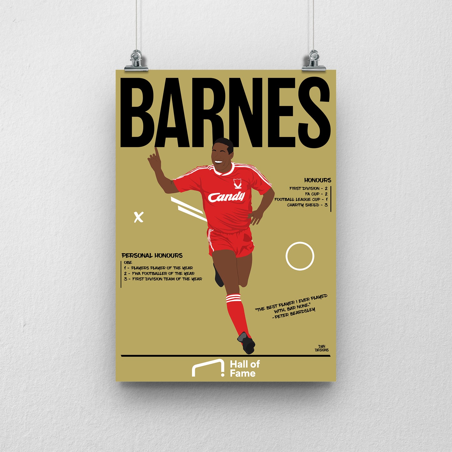 John Barnes Hall of Fame Print - DanDesignsGB
