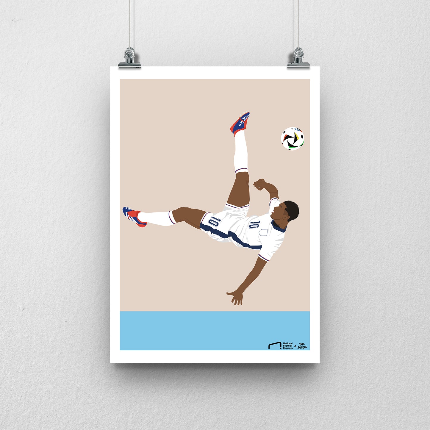 Jude Bellingham Overhead Kick England Print - DanDesignsGB