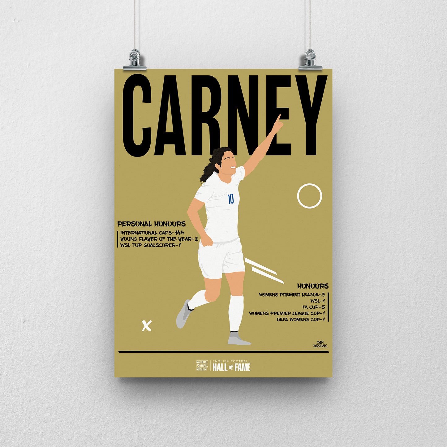 Karen Carney Hall of Fame A3 Print - DanDesignsGB