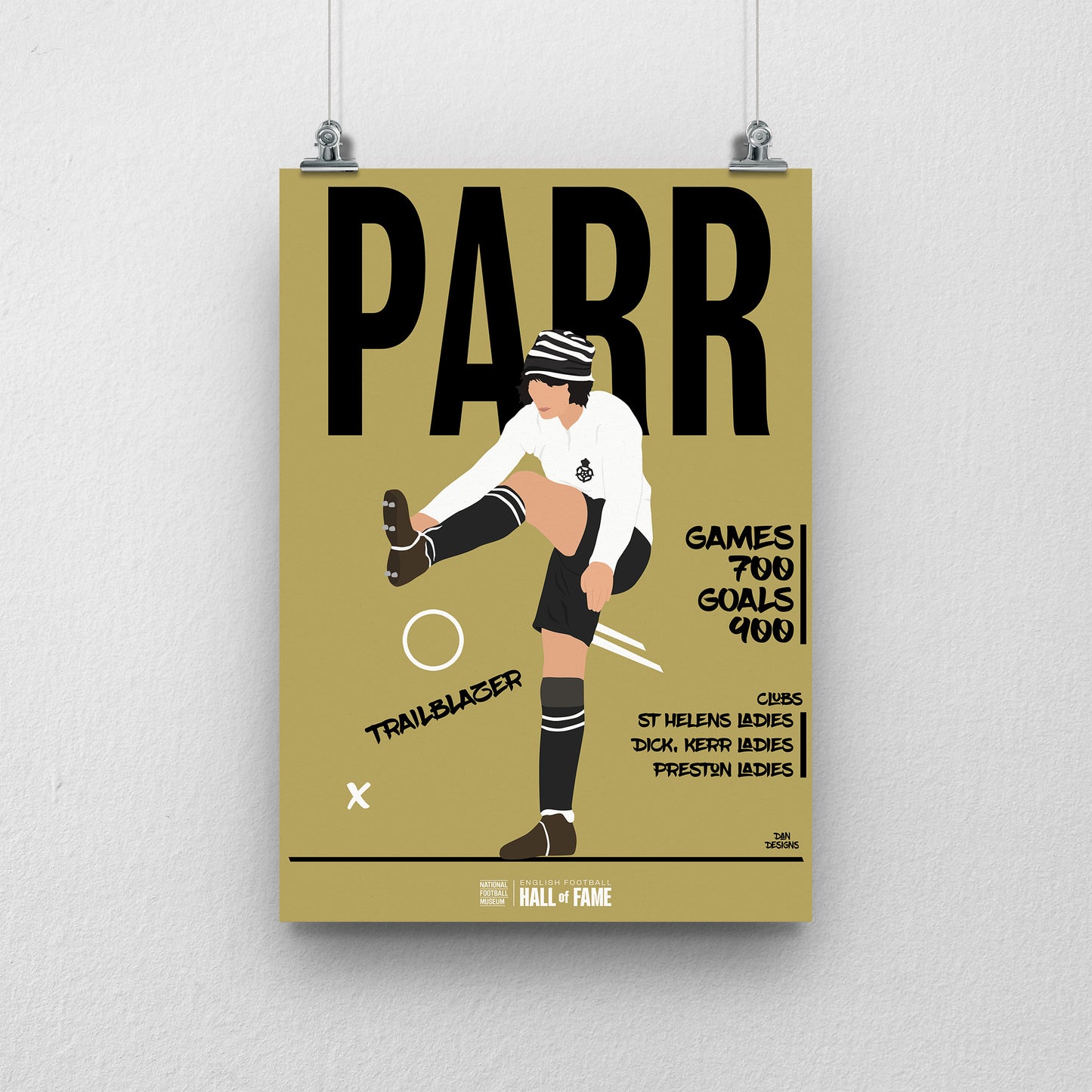 Lily Parr Hall of Fame A3 Art Print - DanDesignsGB