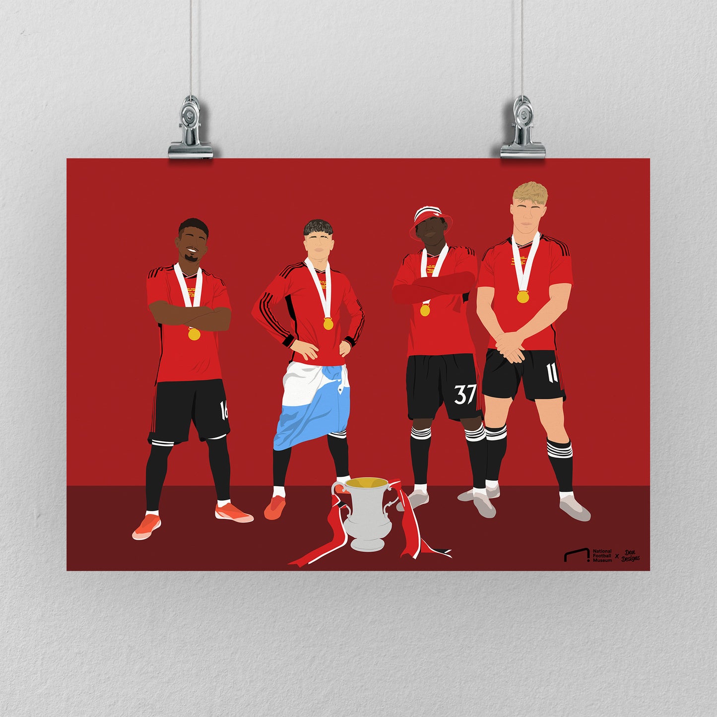 Mainoo, Garnacho, Hojlund and Diallo Print - DanDesignsGB