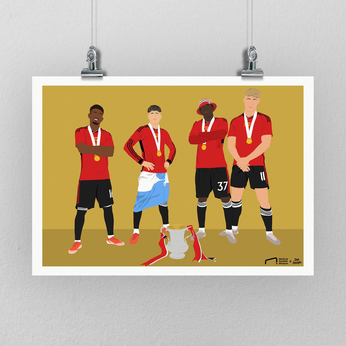 Mainoo, Garnacho, Hojlund and Diallo Print - DanDesignsGB