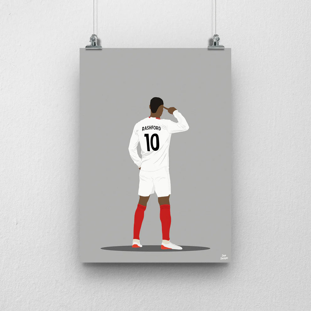 Marcus Rashford A3 Print - DanDesignsGB