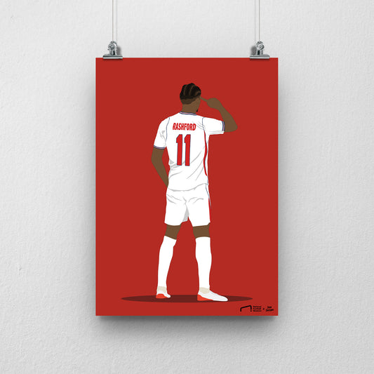 Marcus Rashford England Print - DanDesignsGB