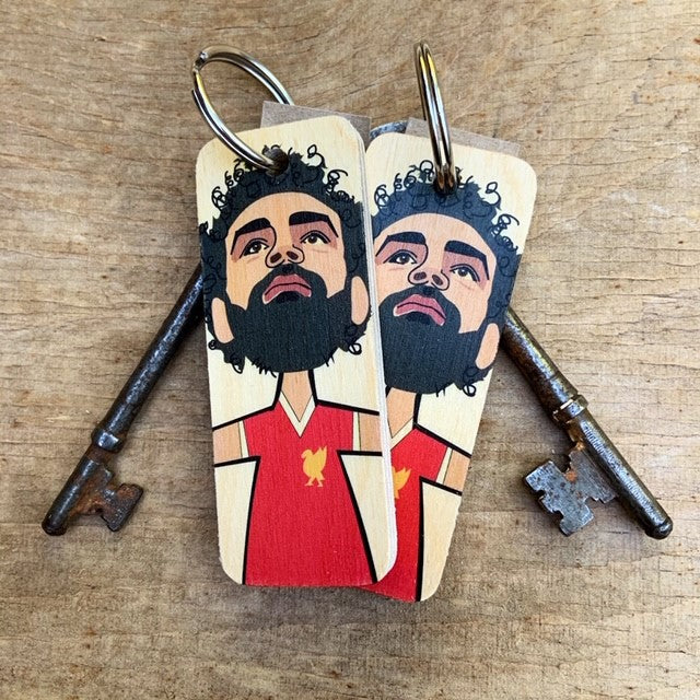 Mo Salah Wooden Keyring