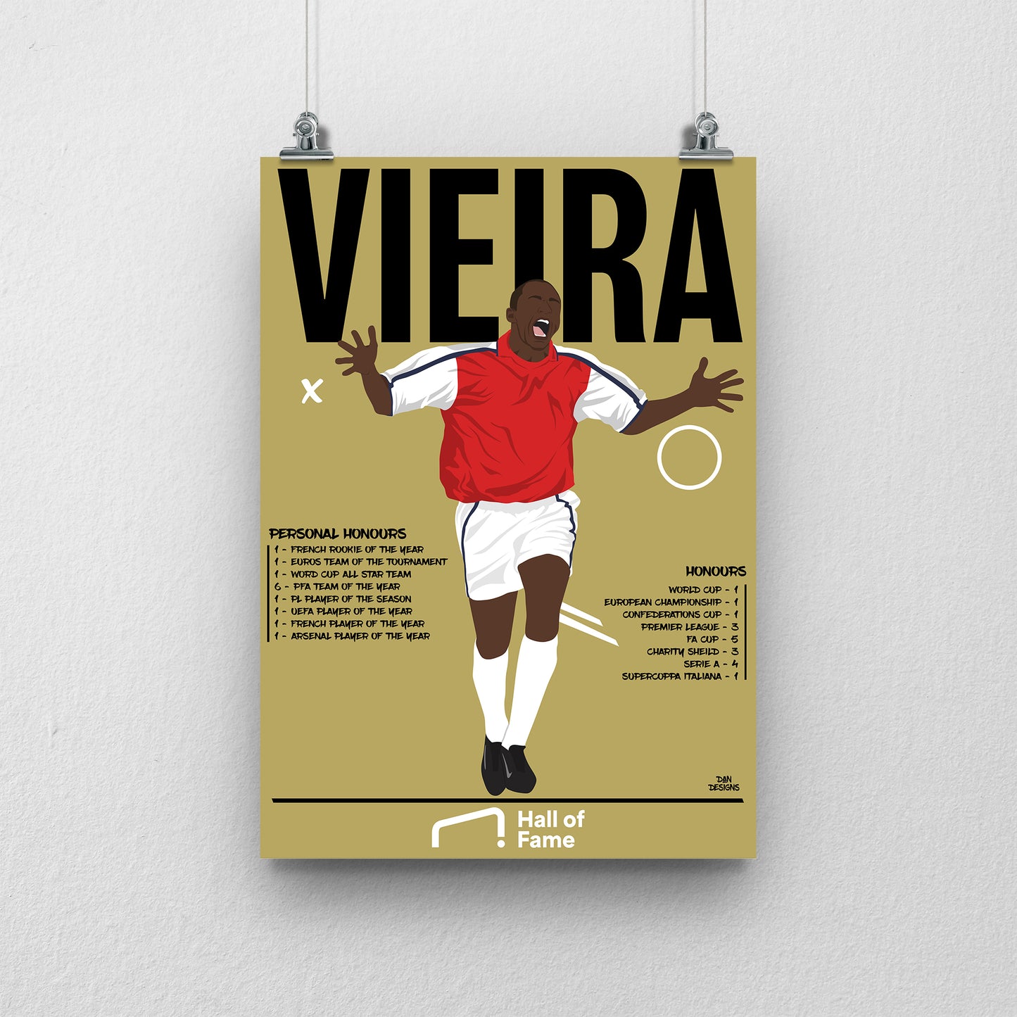 Patrick Vieira Hall of Fame Print - DanDesignsGB