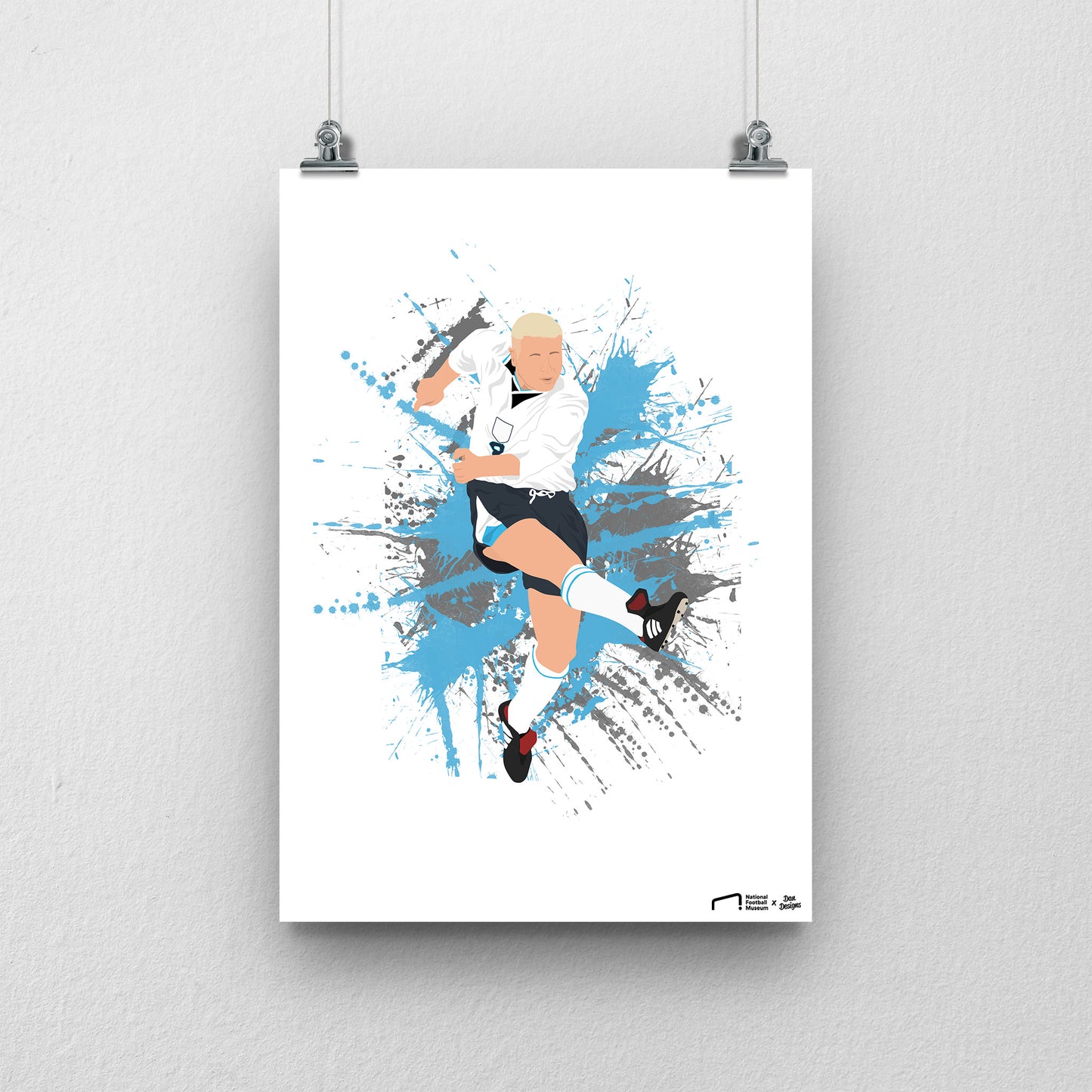 Paul Gascoigne Volley Kick Print - DanDesignsGB