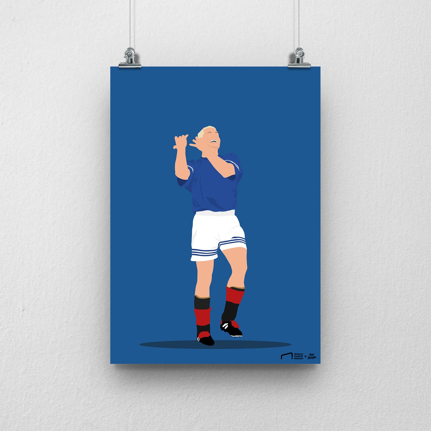 Paul Gascoigne Rangers Print - DanDesignsGB