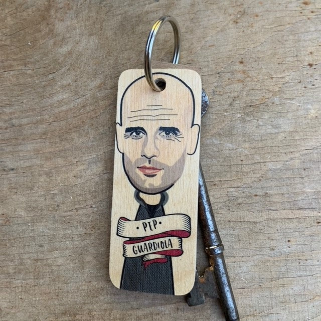 Pep Guardiola Wooden Keyring