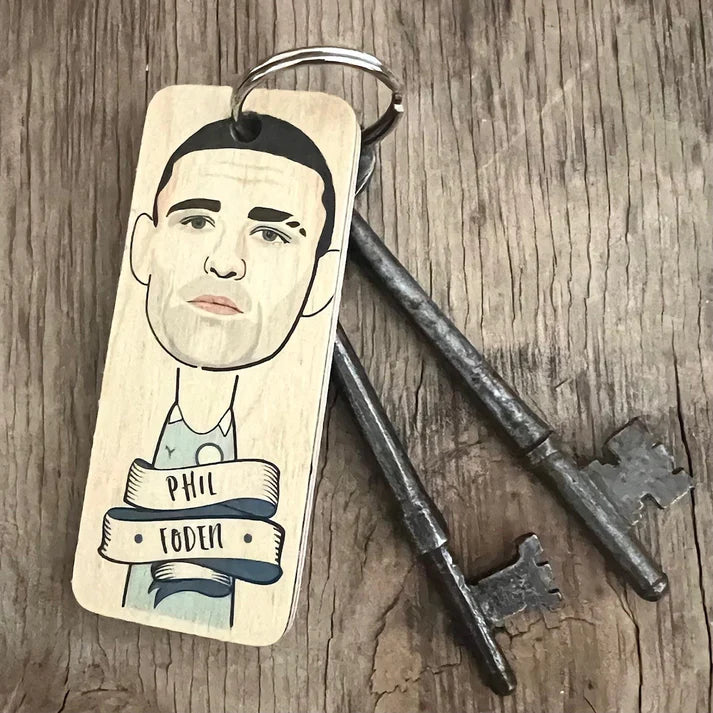 Phil Foden Wooden Keyring