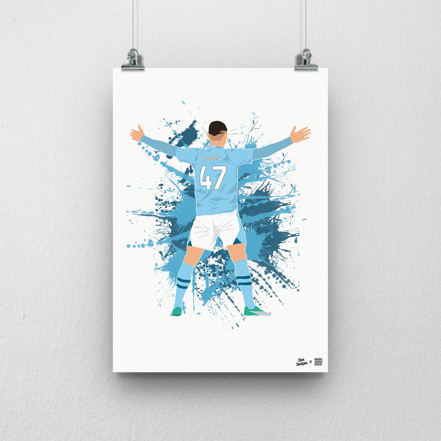 Phil Foden Manchester City A3 Print - DanDesignsGB
