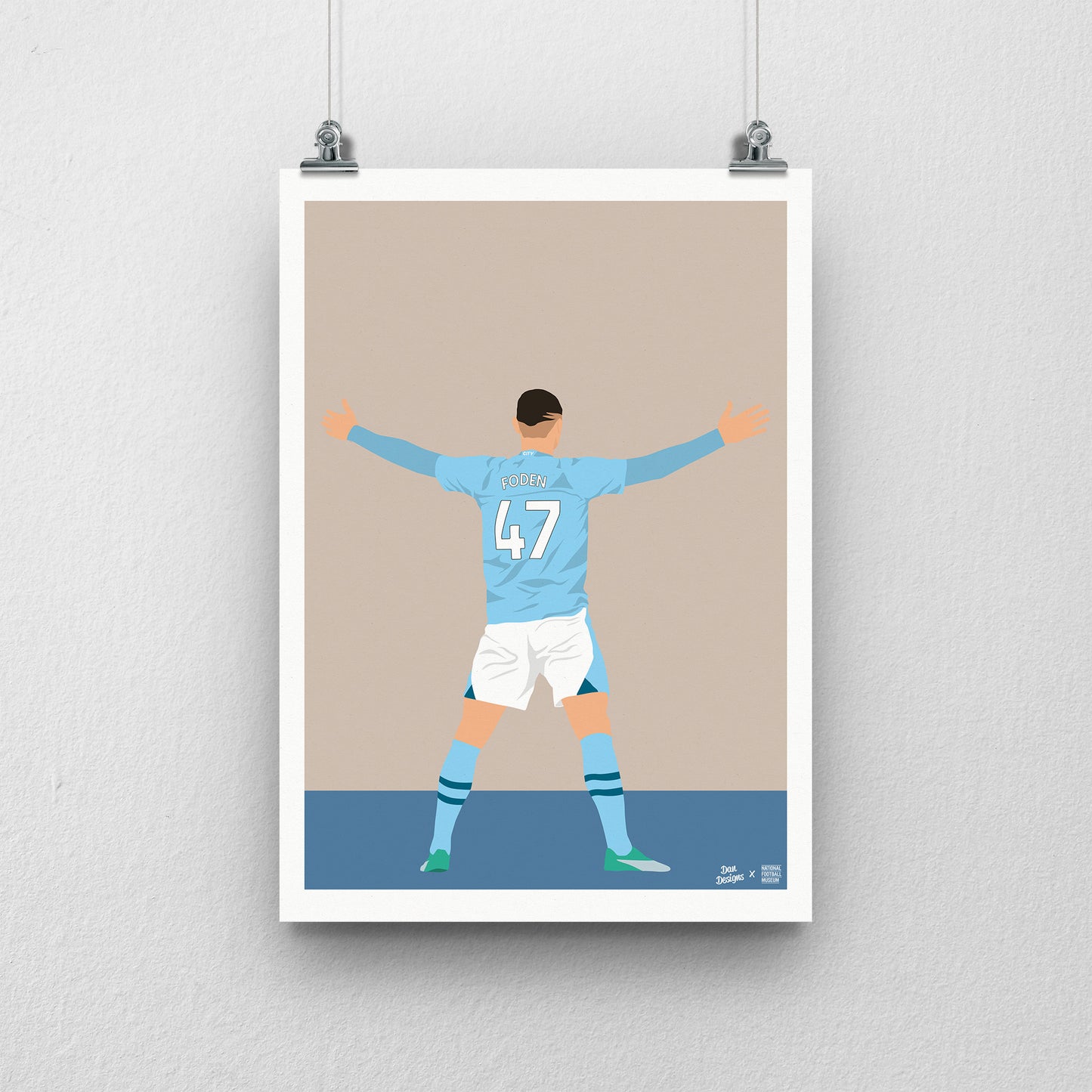 Phil Foden Manchester City A3 Print - DanDesignsGB