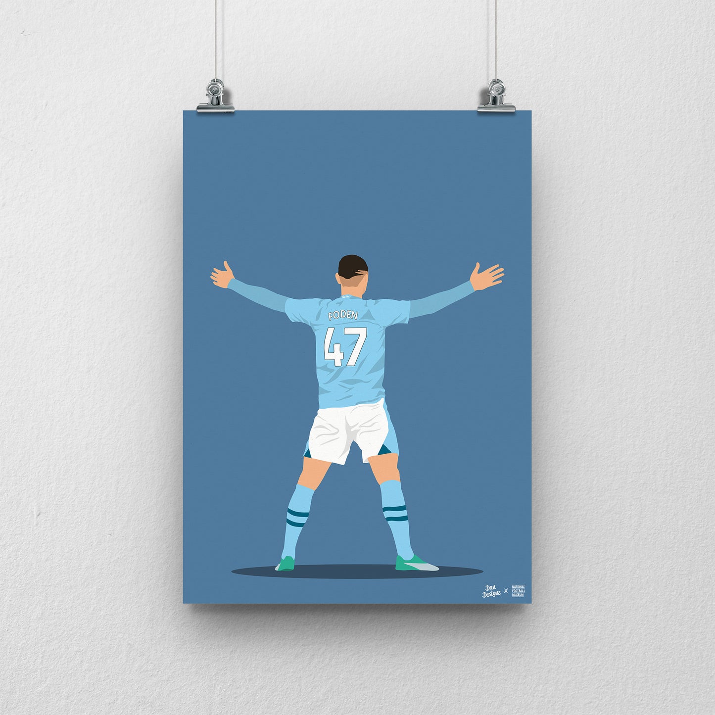 Phil Foden Manchester City A3 Print - DanDesignsGB