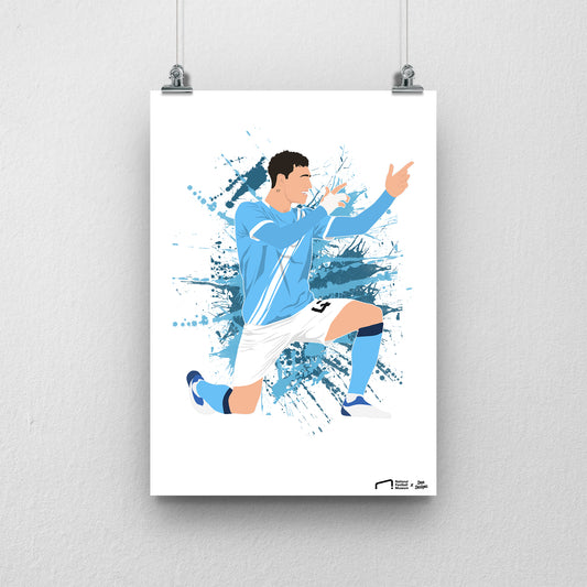 Phil Foden Manchester City Print  - DanDesignsGB
