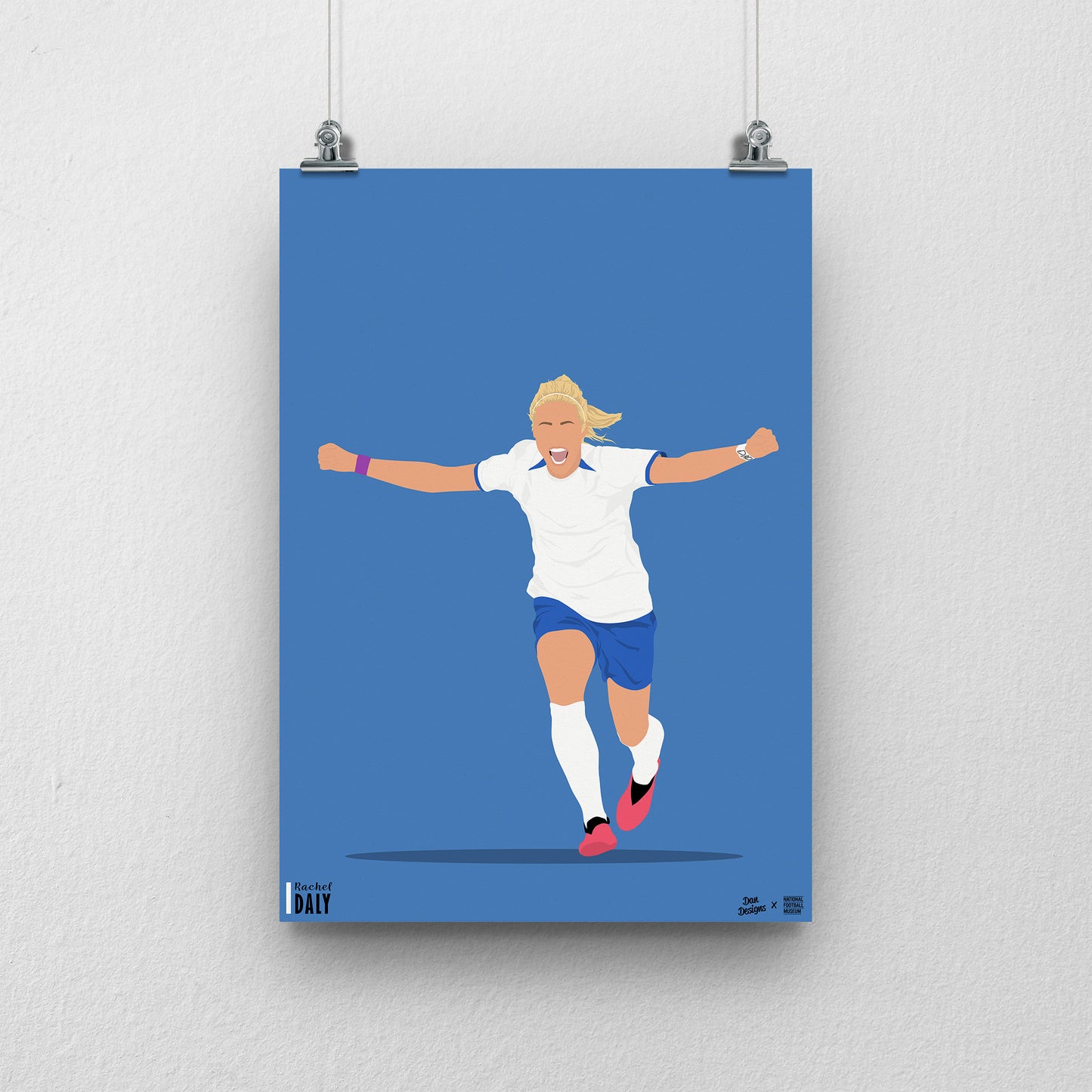 Rachel Daly England A3 Print - DanDesignsGB