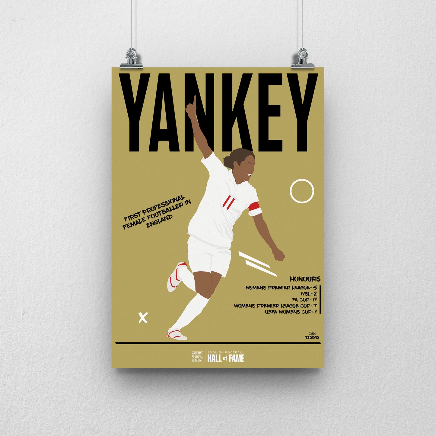 Rachel Yankey Hall of Fame A3 Print - DanDesignsGB