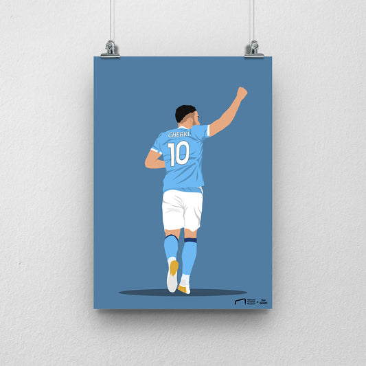 Ryan Cherki Manchester City Print - DanDesignsGB