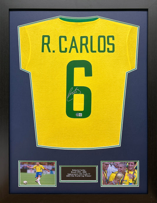 Roberto Carlos Signed Brazil Shirt