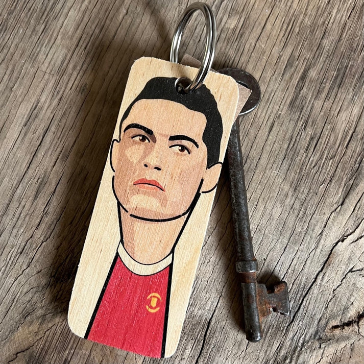 Cristiano Ronaldo Wooden Keyring