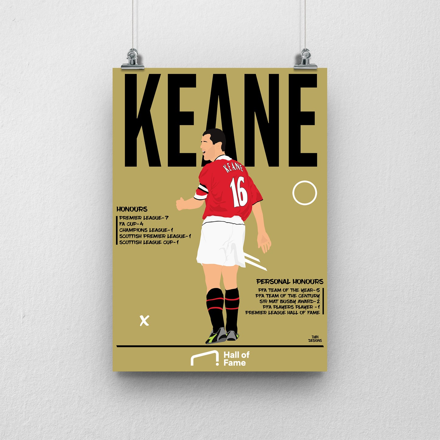 Roy Keane Hall of Fame Print - DanDesignsGB