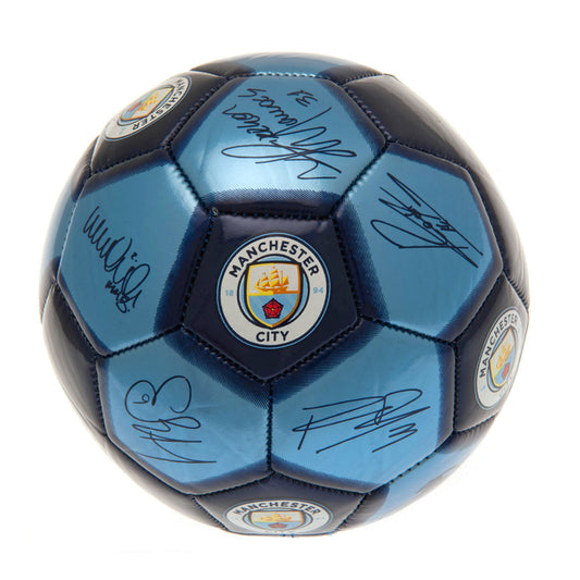 Manchester City FC Mini Signed Football (Blue)