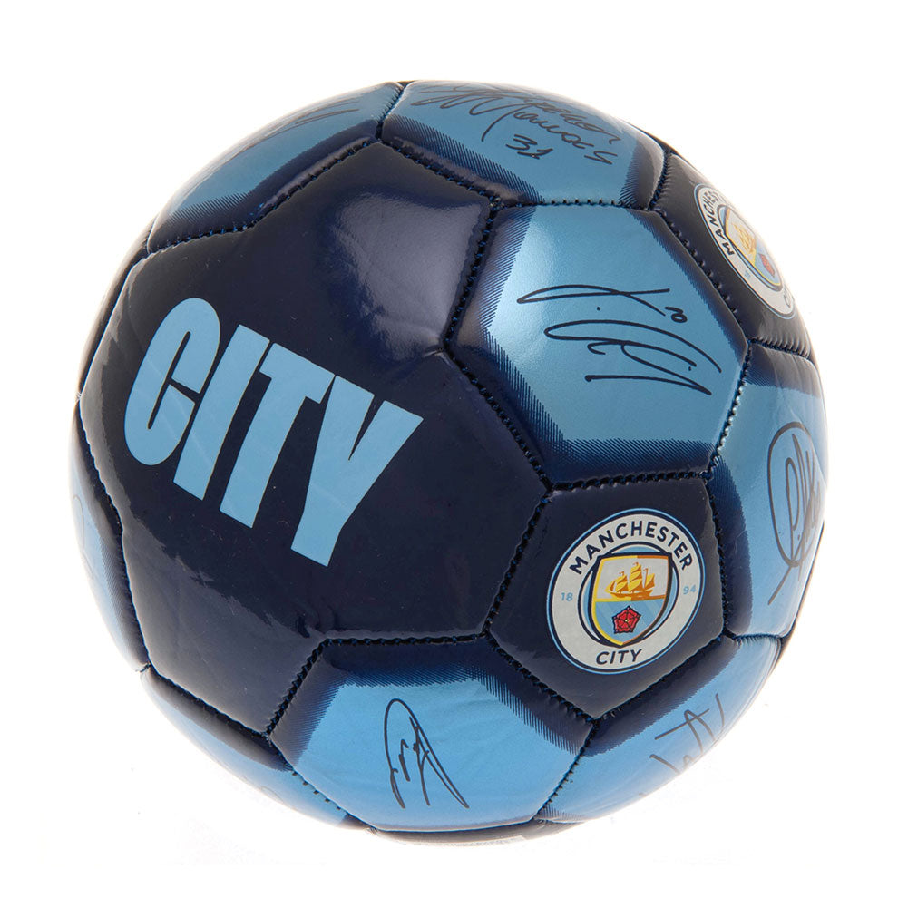 Manchester City FC Mini Signed Football (Blue)