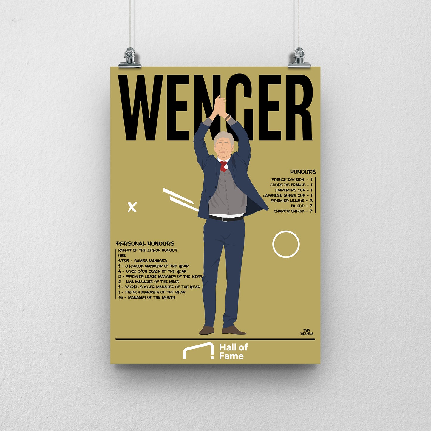 Arsène Wenger Hall of Fame Print - DanDesignsGB